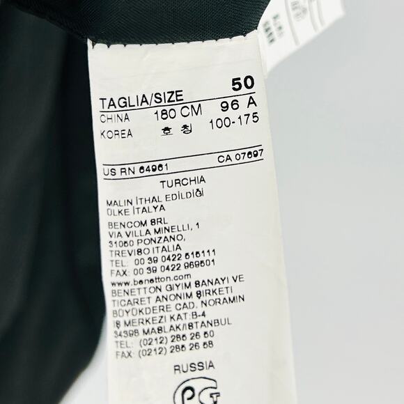 Y2K Sisley Black Pinstripe Two-Button Minimalist Blazer Jacket - Picture 6 of 7